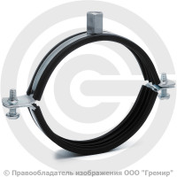 Хомут крепежный оцинкованный с резиновой прокладкой Ду-80 (Дн 87-92) (3") М8/М10 б/к Strongman Хомут крепежный оцинкованный с резиновой прокладкой Ду-80 (Дн 87-92) (3") М8/М10 б/к Strongman