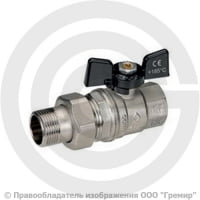 Кран латунный Ду-20 (3/4") Ру-40 ВР-"Американка" никель полнопроходной бабочка Bugatti серия 322 Кран латунный Ду-20 (3/4") Ру-40 ВР-"Американка" никель полнопроходной бабочка Bugatti серия 322