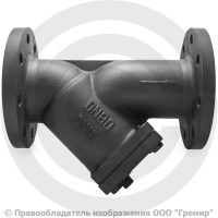 Фильтр сетчатый Y-образный чугунный фланцевый Ду-50 Ру-16 (Т<200°С) со сливной пробкой Ридан ФСФ