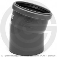 Отвод PP-H серый Дн 110 15гр б/нап в/к VALFEX Отвод PP-H серый Дн 110 15гр б/нап в/к VALFEX