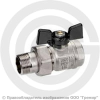 Кран латунный Ду-20 (3/4") Ру-30 ВР-"Американка" никель бабочка Bugatti серия 922 Кран латунный Ду-20 (3/4") Ру-30 ВР-"Американка" никель бабочка Bugatti серия 922