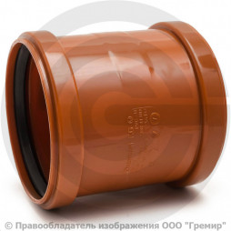 Муфта НПВХ (ПВХ) ремонтная коричневая Дн 125 б/нап в/к Ostendorf KGU