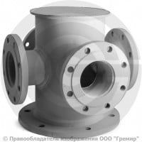 Крест с пожарной подставкой фланцевый ППКФ стальной Ду 200-100