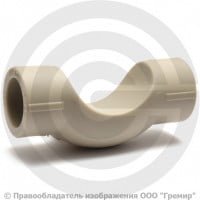 Скоба PP-R серая внутренняя пайка Дн 32 обводная с муфтами VALFEX Скоба PP-R серая внутренняя пайка Дн 32 обводная с муфтами VALFEX