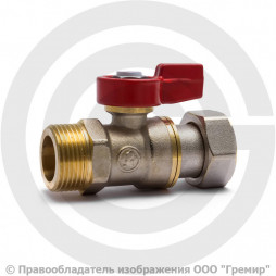 Кран латунный Ду-20 (3/4") Ру-16 НР-Накидная гайка флажок Giacomini R254