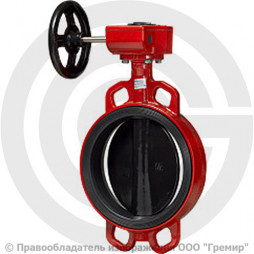 Затвор дисковый поворотный межфланцевый с редуктором Ду-600 Ру-10 EPDM с чугунным диском АДЛ Гранвэл ЗПВС-FL(W)-MDV-E