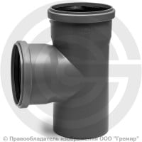 Тройник PP-H серый Дн 125-110 87гр б/нап в/к Ostendorf HT HTEA Тройник PP-H серый Дн 125-110 87гр б/нап в/к Ostendorf HT HTEA