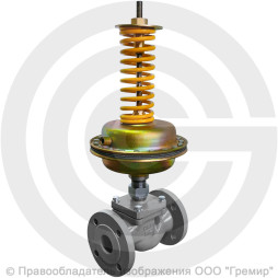 Регулятор перепада давления прямого действия НО чугунный фланцевый Ду-80 Ру-16 Kvy=100 м3/ч 0,1-0,6 МПа Энерготехномаш УРРД-НО-РПД