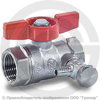 Кран латунный со спускником Ду-15 (1/2") Ру-42 ВР (ВН) хром бабочка Giacomini R251S Кран латунный со спускником Ду-15 (1/2") Ру-42 ВР (ВН) хром бабочка Giacomini R251S