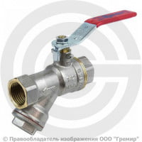 Кран латунный с фильтром Ду-25 (1") Ру-25 ВР (ВН) никель полнопроходной рычаг Aquasfera 1014 Кран латунный с фильтром Ду-25 (1") Ру-25 ВР (ВН) никель полнопроходной рычаг Aquasfera 1014