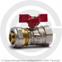 Кран латунный обжимной Ду-20 (3/4") Ру-16 под обжим никель бабочка Aquasfera Euro 1018 Кран латунный обжимной Ду-20 (3/4") Ру-16 под обжим никель бабочка Aquasfera Euro 1018