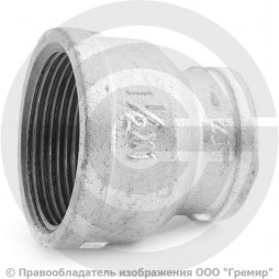 Муфта переходная чугунная оцинкованная ВР (ВН) Ду 40-25 (1 1/2"-1")