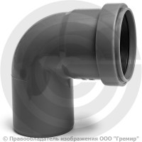 Отвод PP-H серый Дн 32 87гр б/нап в/к VALFEX Отвод PP-H серый Дн 32 87гр б/нап в/к VALFEX