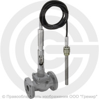 Регулятор температуры прямого действия РТПД чугунный фланцевый Ду-32 Ру-16 Kvy=16 м3/ч с термосистемой ТС-3 Энерготехномаш