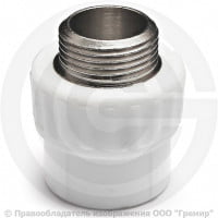 Муфта PP-R комбинированная белая НР (НАР) Дн 32-3/4" PRO VALFEX Муфта PP-R комбинированная белая НР (НАР) Дн 32-3/4" PRO VALFEX