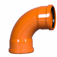 Отвод НПВХ (ПВХ) с раструбом коричневый Дн 110 87гр б/нап радиальный в/к Ostendorf KGB 1М SW Отвод НПВХ (ПВХ) с раструбом коричневый Дн 110 87гр б/нап радиальный в/к Ostendorf KGB 1М SW