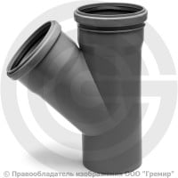 Тройник PP-H серый Дн 160-110 45гр б/нап в/к Ostendorf HT HTEA Тройник PP-H серый Дн 160-110 45гр б/нап в/к Ostendorf HT HTEA