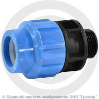 Муфта ПЭ компрессионная Дн 25-3/4" Ру-12,5 НР (НАР) Джилекс Муфта ПЭ компрессионная Дн 25-3/4" Ру-12,5 НР (НАР) Джилекс