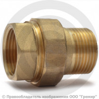 Американка (соединитель) латунная прямая ВР-НР (ВН-НАР) Ду-15 (1/2") VALFEX Американка (соединитель) латунная прямая ВР-НР (ВН-НАР) Ду-15 (1/2") VALFEX