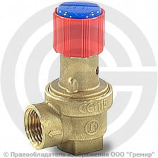 Клапан предохранительный пружинный латунный Ду 15-15 (G1/2"-G1/2") ВР (ВН) Рср=3.5бар (Т<110°С) R140 Giacomini