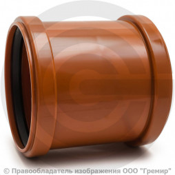 Муфта НПВХ (ПВХ) двухраструбная коричневая Дн 315 б/нап соединительная в/к Ostendorf KGMM