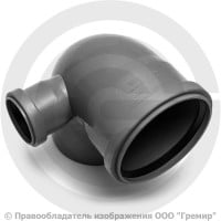 Отвод PP-H с выходом левый серый Дн 110-110 87гр б/нап в/к VALFEX Отвод PP-H с выходом левый серый Дн 110-110 87гр б/нап в/к VALFEX