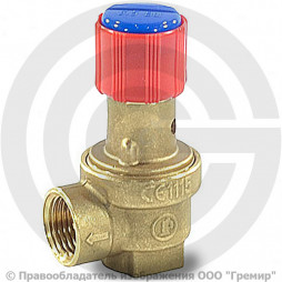 Клапан предохранительный пружинный латунный Ду 15-15 (G1/2"-G1/2") ВР (ВН) Рср=4бар (Т<110°С) R140 Giacomini