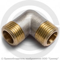 Уголок (угольник) латунный НР (НАР) Ду-25 (1") никель Aquasfera Уголок (угольник) латунный НР (НАР) Ду-25 (1") никель Aquasfera