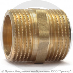 Ниппель латунный НР (НАР) Ду-32 (1 1/4") VALFEX