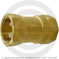 Клапан обратный осевой латунный Ду-15 (1/2") Ру-16 ВР (ВН) (Т<110°С) диск пластик+EPDM SantechSystems Эко Клапан обратный осевой латунный Ду-15 (1/2") Ру-16 ВР (ВН) (Т<110°С) диск пластик+EPDM SantechSystems Эко