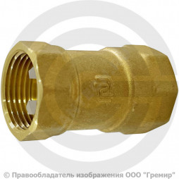 Клапан обратный осевой латунный Ду-15 (1/2") Ру-16 ВР (ВН) (Т<110°С) диск латунь+EPDM SantechSystems Эко