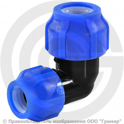 Отвод ПЭ компрессионный переходной Дн 32-25 90гр VALFEX