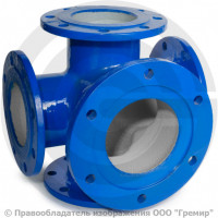 Крест с пожарной подставкой фланцевый ППКФ Ду 350-350 ВЧШГ с ЦПП цинк+AL ГОСТ ISO 2531-2012 Крест с пожарной подставкой фланцевый ППКФ Ду 350-350 ВЧШГ с ЦПП цинк+AL ГОСТ ISO 2531-2012