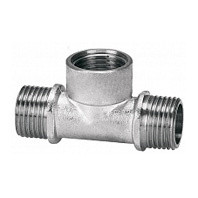 Тройник латунный НР-ВР-НР (НАР-ВН-НАР) Ду-15 (1/2") никель SantechSystems