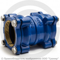 Муфта чугунная соединительная для ПЭ труб Ду-80 (Дн 90-90) Ру-16 L=181мм ДРК-Е