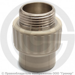 Муфта PP-R комбинированная серая НР (НАР) Дн 25-1/2" Pro Aqua