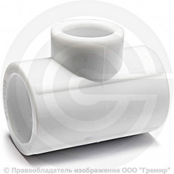 Тройник PP-R редукционный белый Дн 63-32-63 Pro Aqua