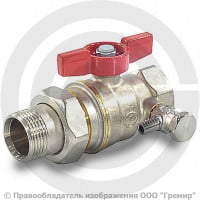 Кран латунный со спускником Ду-20 (3/4") Ру-42 ВР-"Американка" никель бабочка Giacomini R919S Кран латунный со спускником Ду-20 (3/4") Ру-42 ВР-"Американка" никель бабочка Giacomini R919S