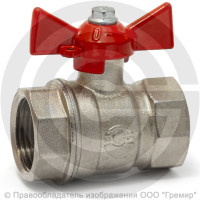 Кран латунный Ду-20 (3/4") Ру-40 ВР (ВН) муфтовый никель бабочка VALFEX 11Б27фт1М Кран латунный Ду-20 (3/4") Ру-40 ВР (ВН) муфтовый никель бабочка VALFEX 11Б27фт1М