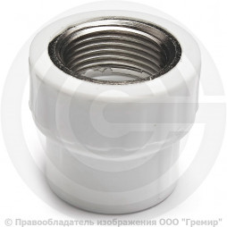 Муфта PP-R комбинированная белая ВР (ВН) Дн 20-1/2" VALFEX