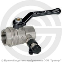 Кран латунный со сливным клапаном Ду-40 (1 1/2") Ру-25 ВР (ВН) никель рычаг Bugatti серия 330 Кран латунный со сливным клапаном Ду-40 (1 1/2") Ру-25 ВР (ВН) никель рычаг Bugatti серия 330