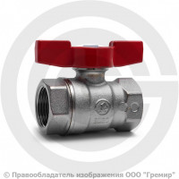 Кран латунный Ду-8 (1/4") Ру-42 ВР (ВН) никель полнопроходной бабочка Giacomini R951 Кран латунный Ду-8 (1/4") Ру-42 ВР (ВН) никель полнопроходной бабочка Giacomini R951