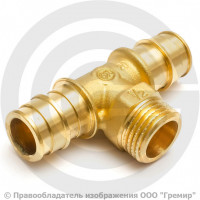 Тройник латунный для PE-X труб Дн 25-3/4"-25 НР (НАР) РОС