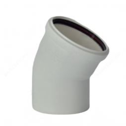 Отвод PP-M бесшумный белый Дн 160 45гр б/нап в/к RTP (РосТурПласт)