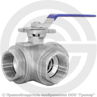 Кран нержавеющий AISI 304 (CF8) трехходовой T-тип Ду-20 (3/4") Ру-64 ВР (ВН) муфтовый NK-BTt20/4 Кран нержавеющий AISI 304 (CF8) трехходовой T-тип Ду-20 (3/4") Ру-64 ВР (ВН) муфтовый NK-BTt20/4