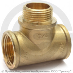 Тройник латунный НР-ВР-НР (НАР-ВН-НАР) Ду 20 (3/4"-3/4"-3/4")