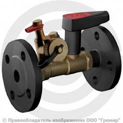 Клапан балансировочный ручной латунный фланцевый Ду-20 Ру-16 Kvs=5.72м3/ч с измерительными ниппелями с дренажём Venturi FODRV Broen