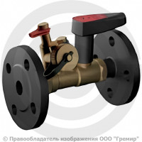 Клапан балансировочный ручной латунный фланцевый Ду-25 Ру-16 Kvs=12.1м3/ч с измерительными ниппелями с дренажём Venturi FODRV Broen Клапан балансировочный ручной латунный фланцевый Ду-25 Ру-16 Kvs=12.1м3/ч с измерительными ниппелями с дренажём Venturi FODRV Broen