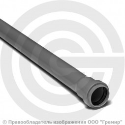 Труба PP-H канализационная серая Дн 40х1,8 безнапорная L=1,5м в/к RTP (РосТурПласт)