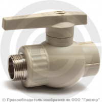 Кран PP-R Дн 25-3/4" НР (НАР) серый VALFEX Кран PP-R Дн 25-3/4" НР (НАР) серый VALFEX